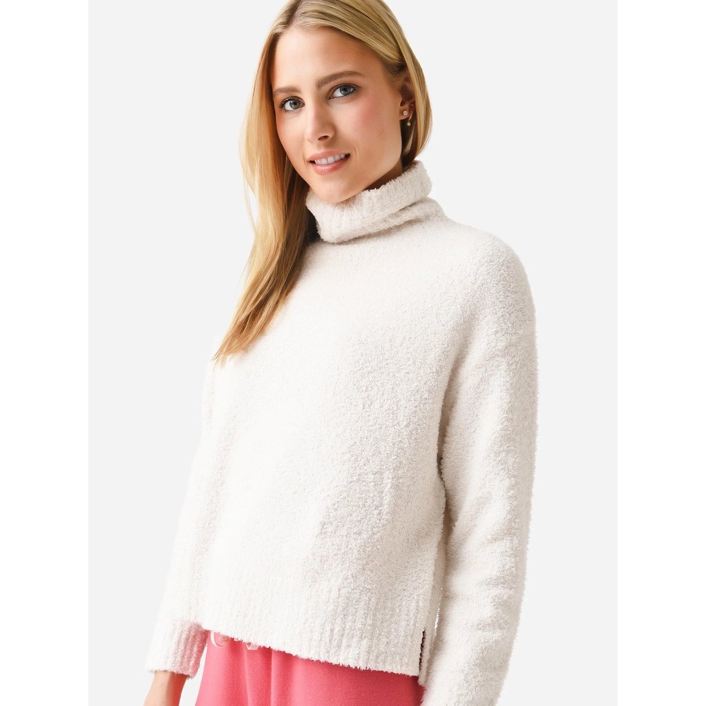 UGG Ylonda Turtleneck Sweater Cream Fuzzy Boucle Knit Pullover 1018963 Mens M